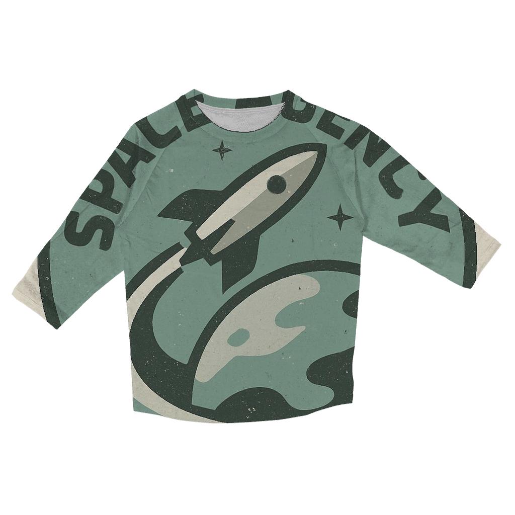 Retro Space Age Travel Badge personalized 3/4 sleeve tees
