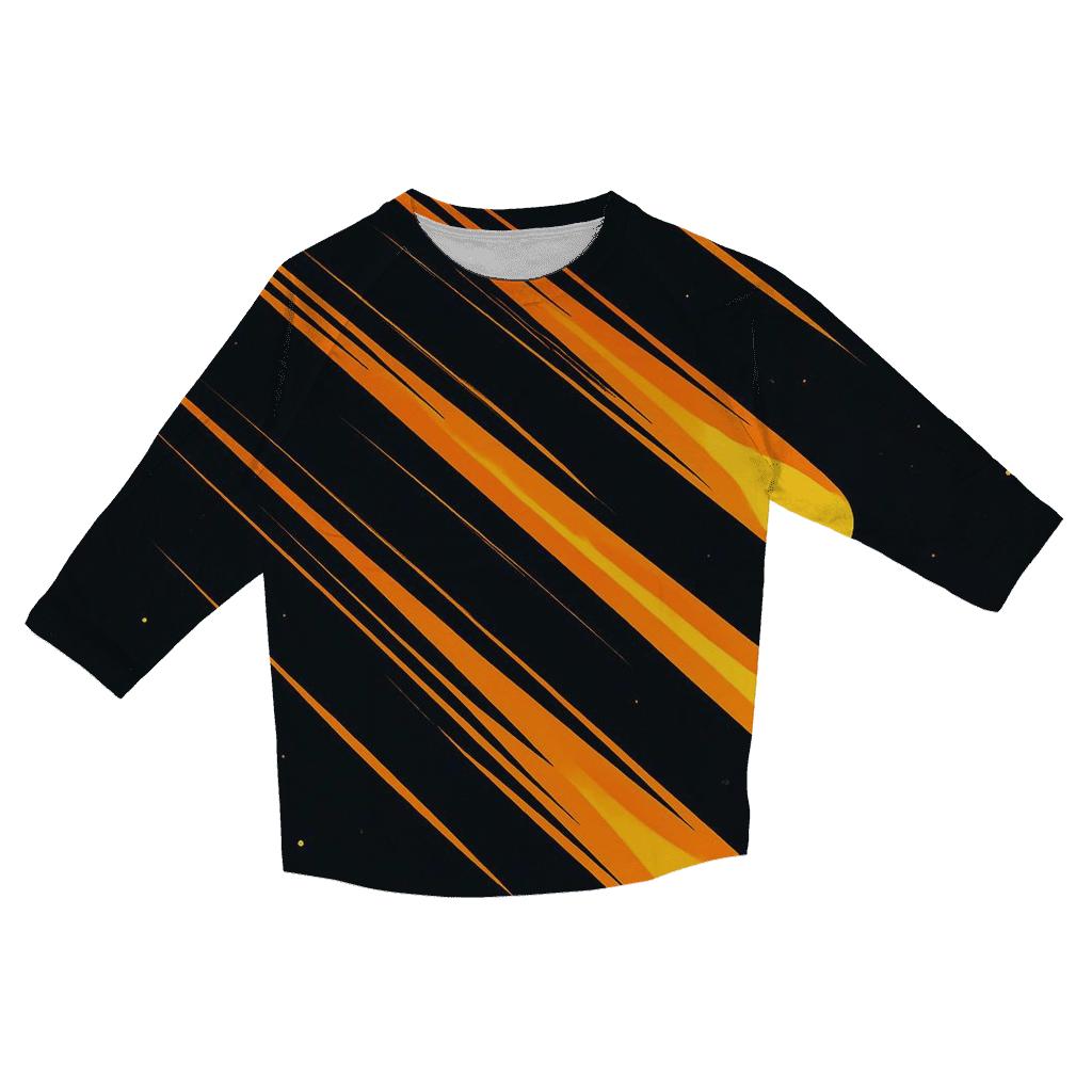 Meteor Shower Kinetic Lines printed three quarter sleeve shirts