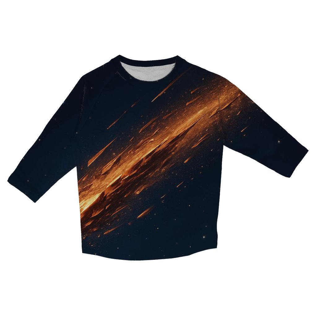 Bronze Meteor Spark Trail casual three quarter sleeve shirts