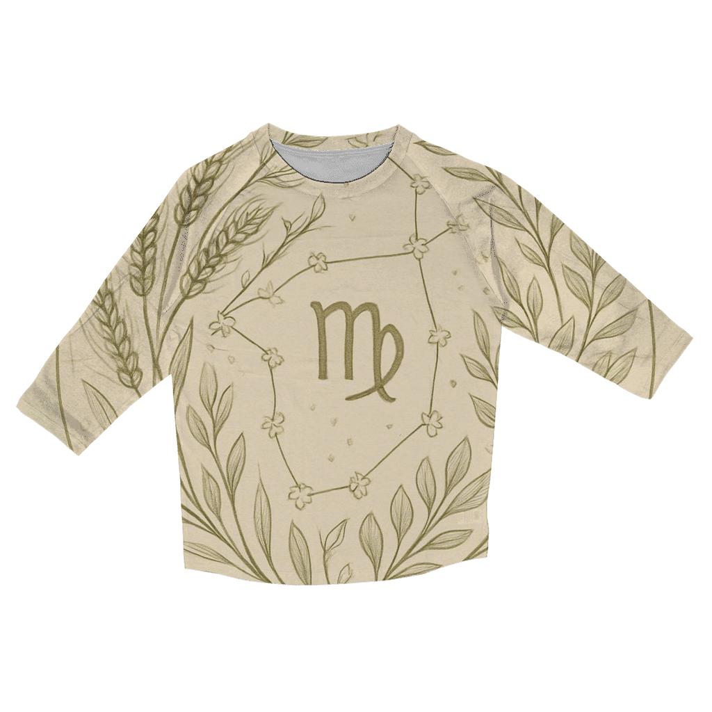 Virgo Earth Alchemy Star Garden printed three quarter sleeve shirts