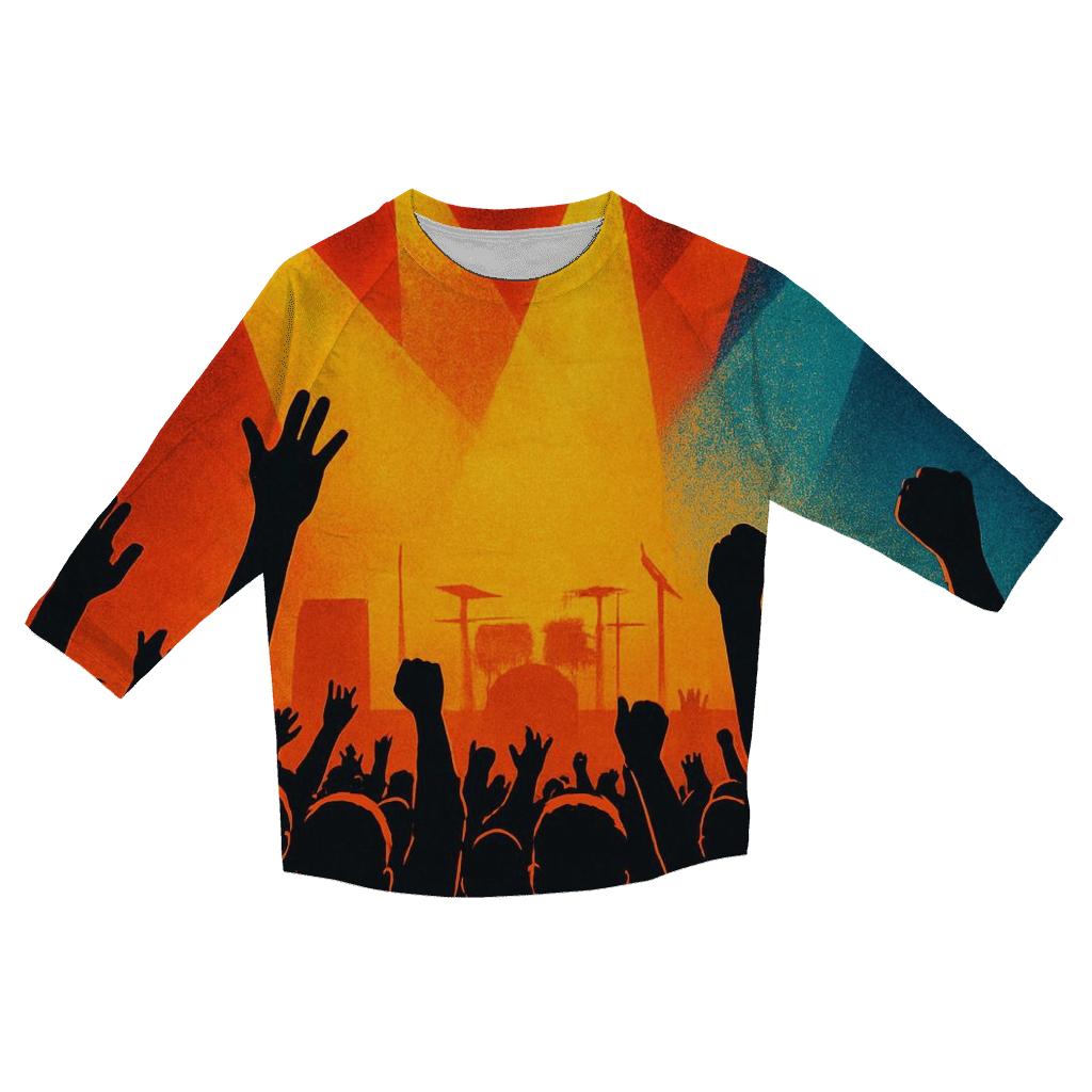 Stage Lights Silhouette Crowd trendy 3/4 sleeve tops