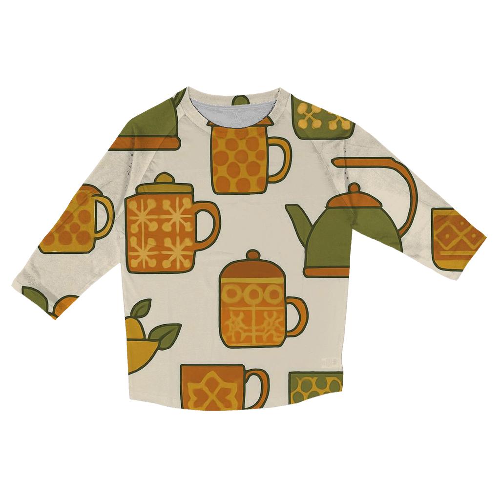 Retro Kitchen Pattern designer 3/4 sleeve blouses