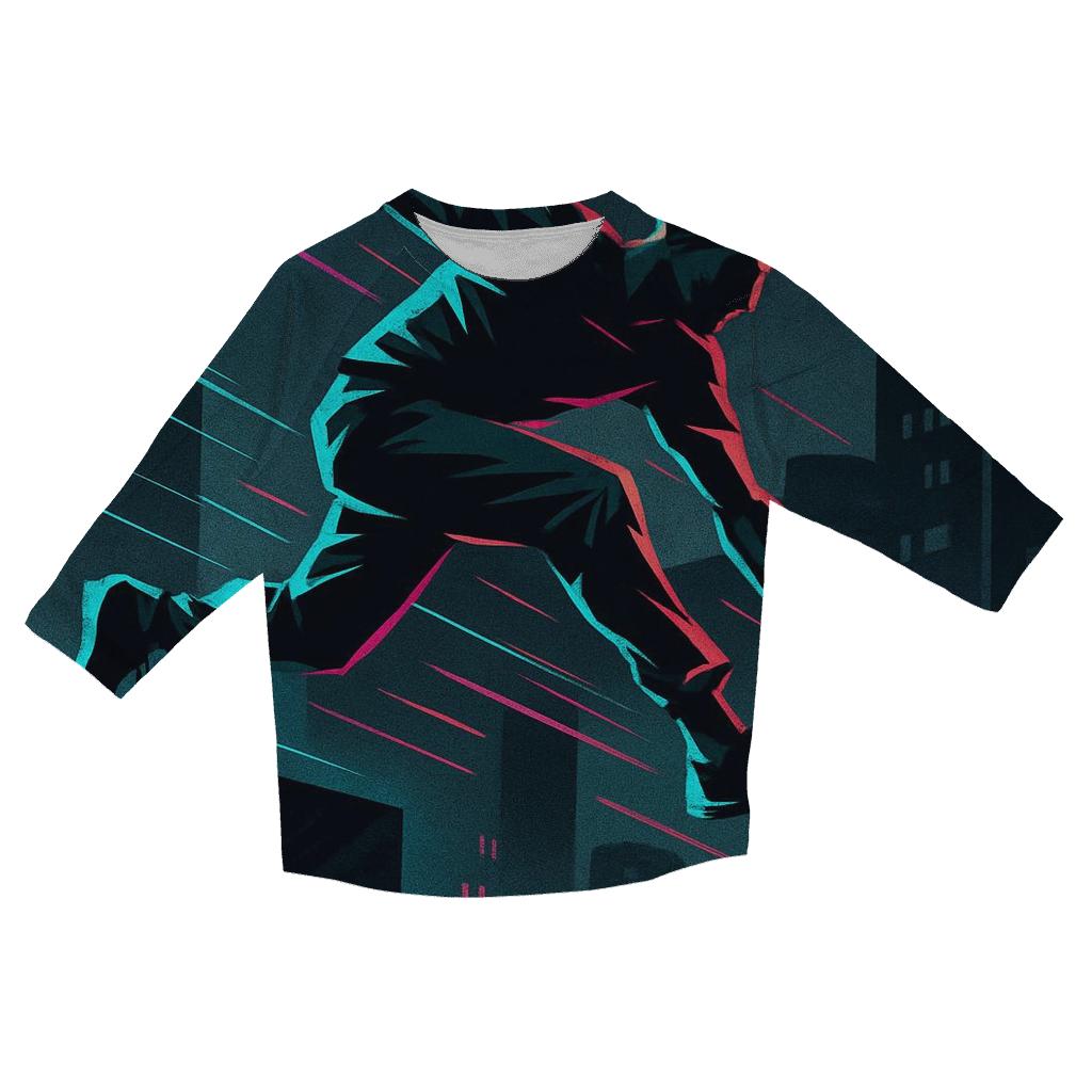 City Night Parkour Run stylish quarter sleeve tops