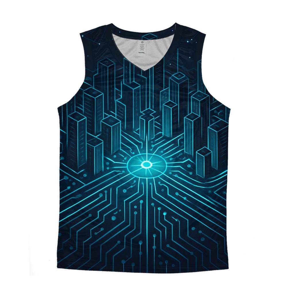Celestial Circuit City trendy fitted tank tops