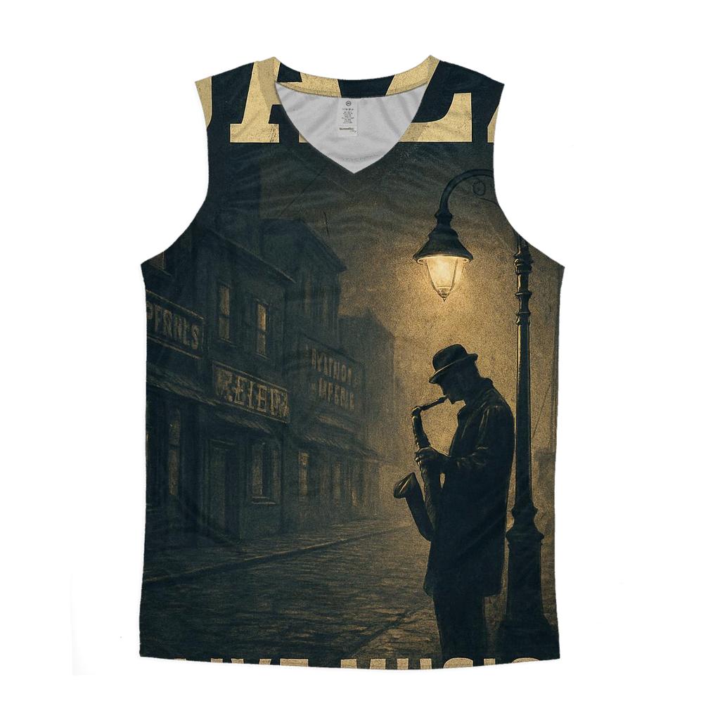 Old Harbor Night Jazz Poster designer workout tanks