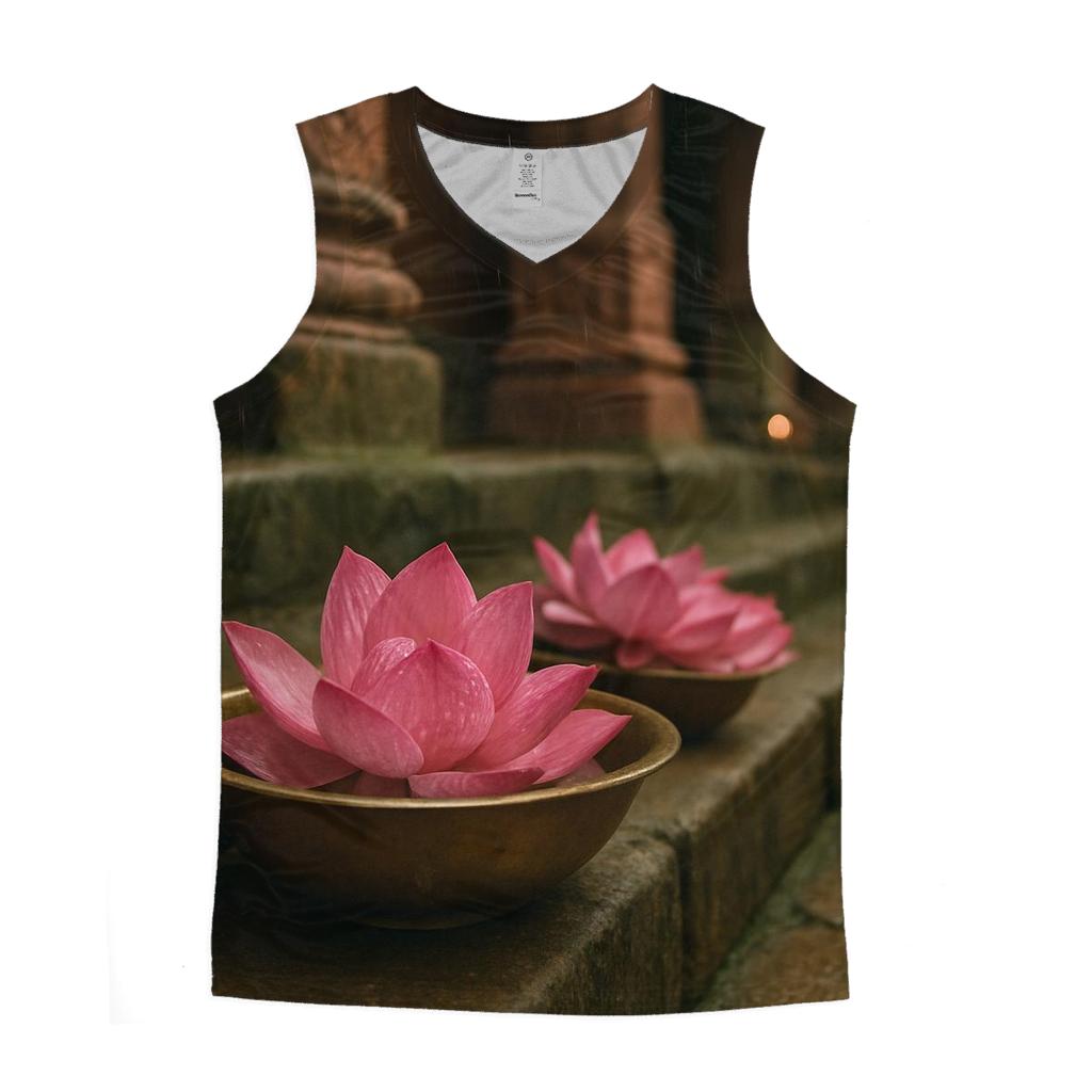 Monsoon Lotus On Temple Step personalized athletic tanks