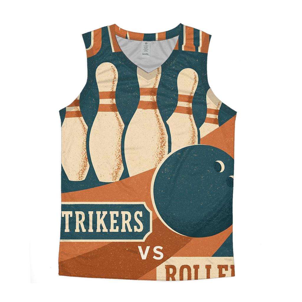 Retro Bowling Alley League Poster custom tank tops