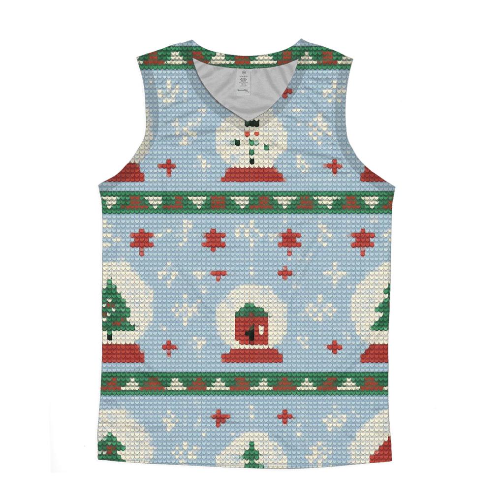 Snow Globe Patchwork Rows Design trendy fitted tank tops