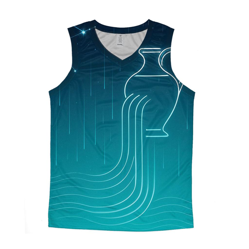 Aquarius Starfall Water Code graphic print tank tops