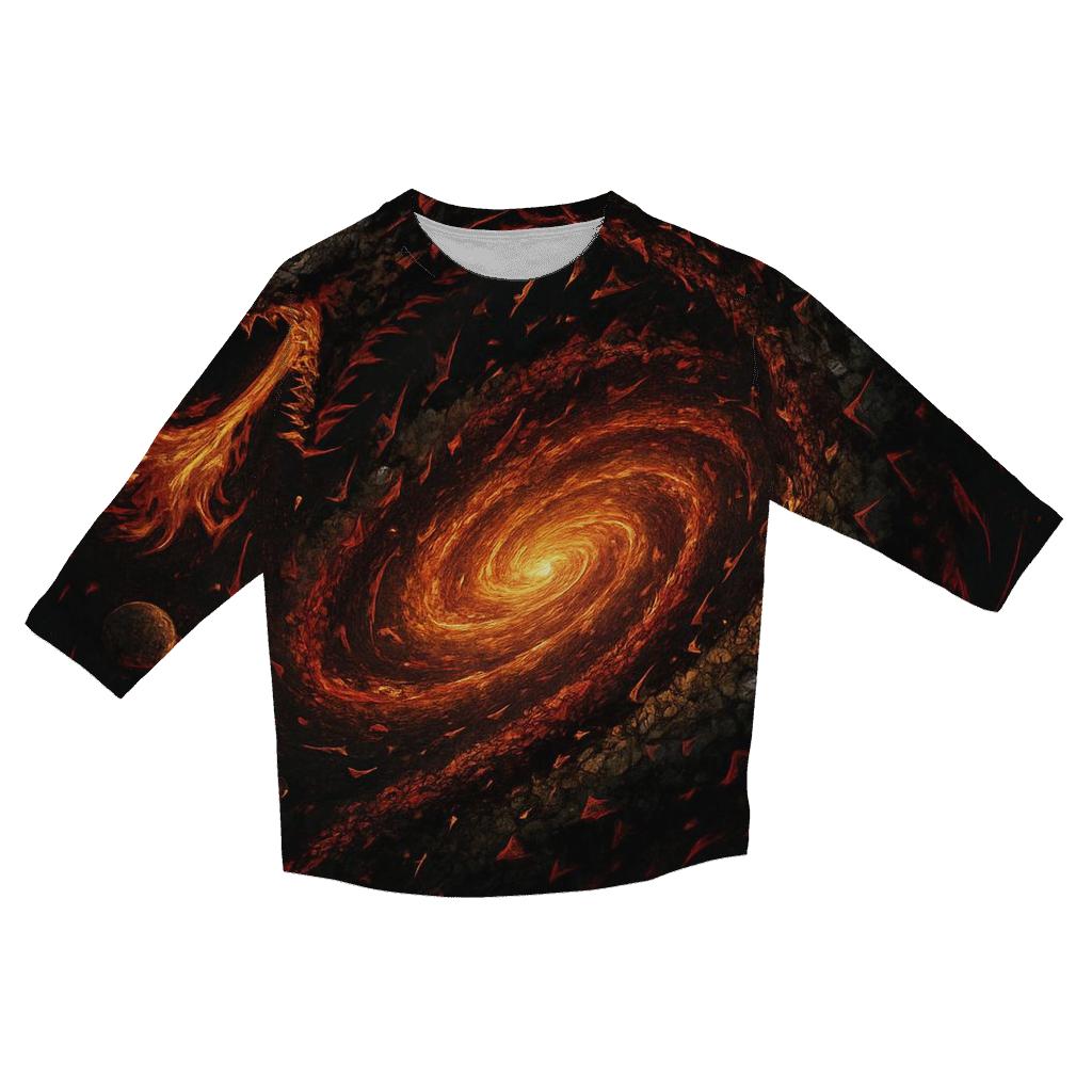 Entropy Dragon Spiral casual three quarter sleeve shirts
