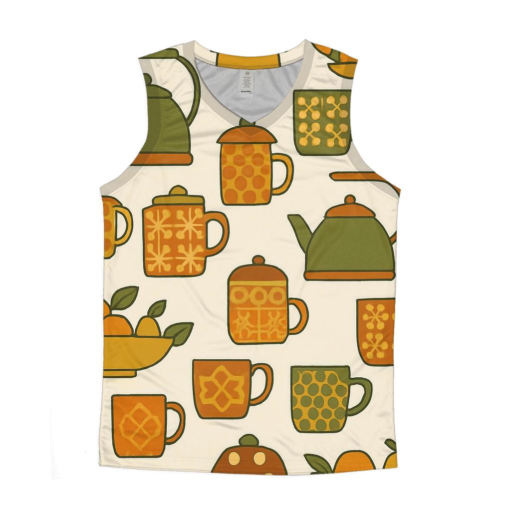 Retro Kitchen Pattern cotton sleeveless tops