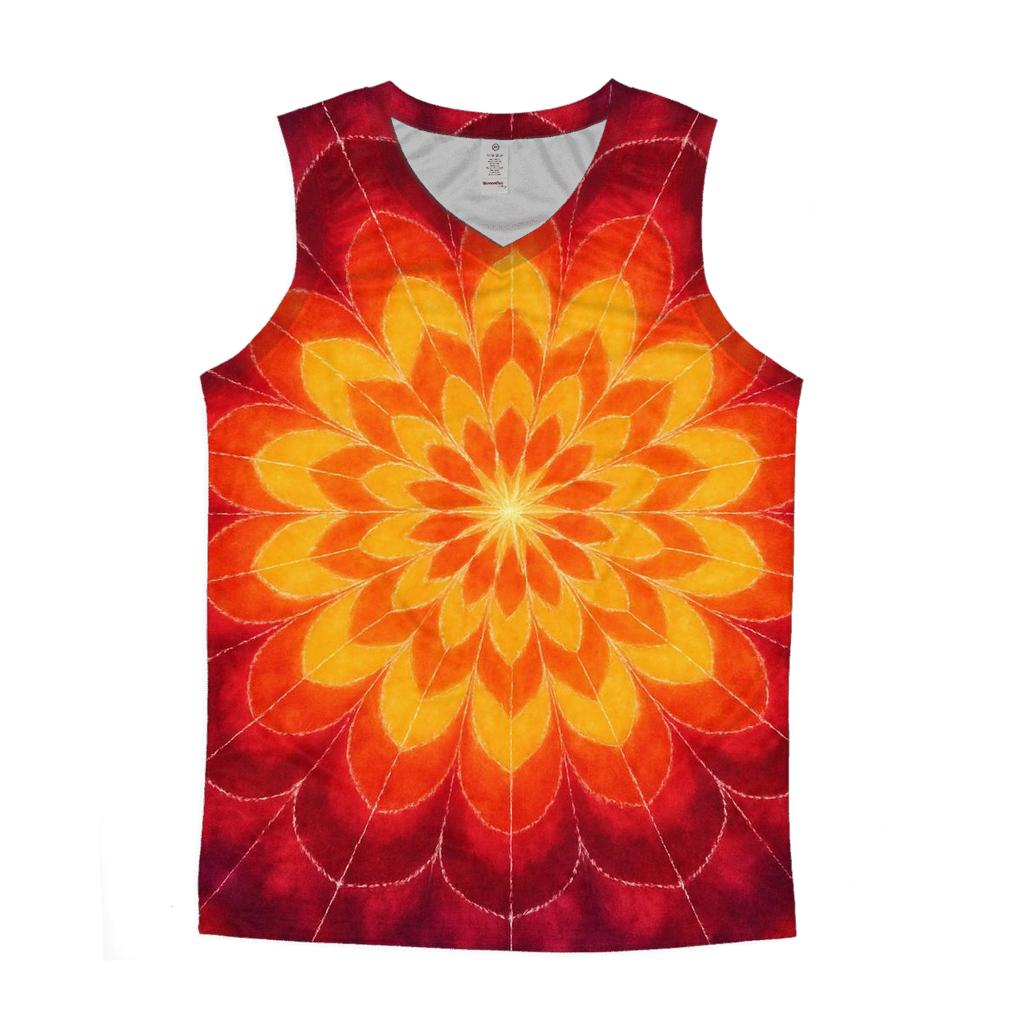 Solar Mandala Sunburst Overdye trendy fitted tank tops