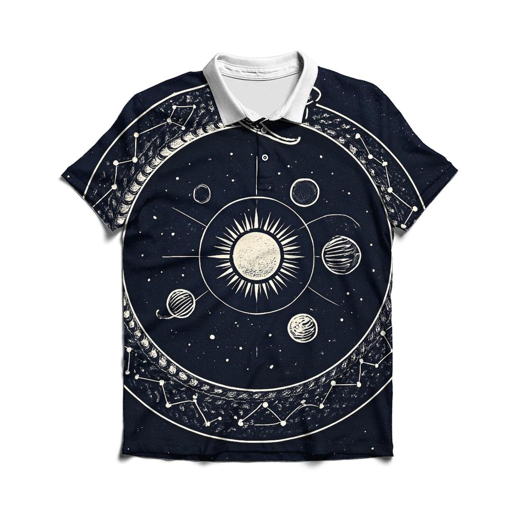 Celestial Circuit Ouroboros classic pique polos