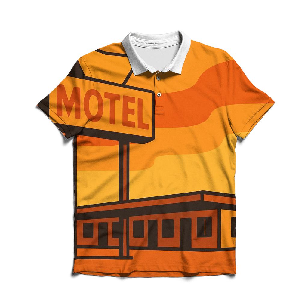Sunset Motel Signage stylish collar polo tees