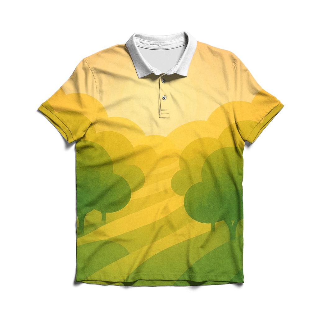 Solar Orchard Gradient embroidered polo tops