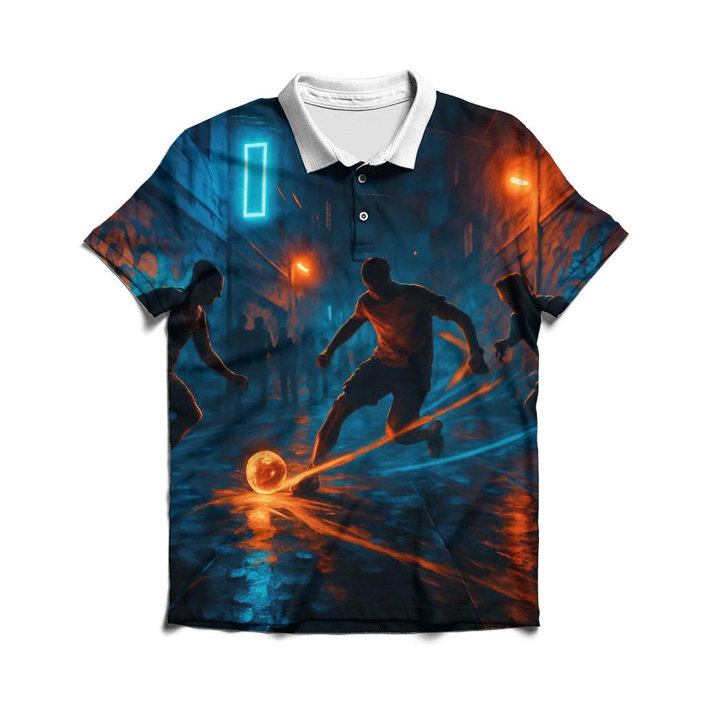 Midnight Street Soccer Glow premium cotton polo shirts