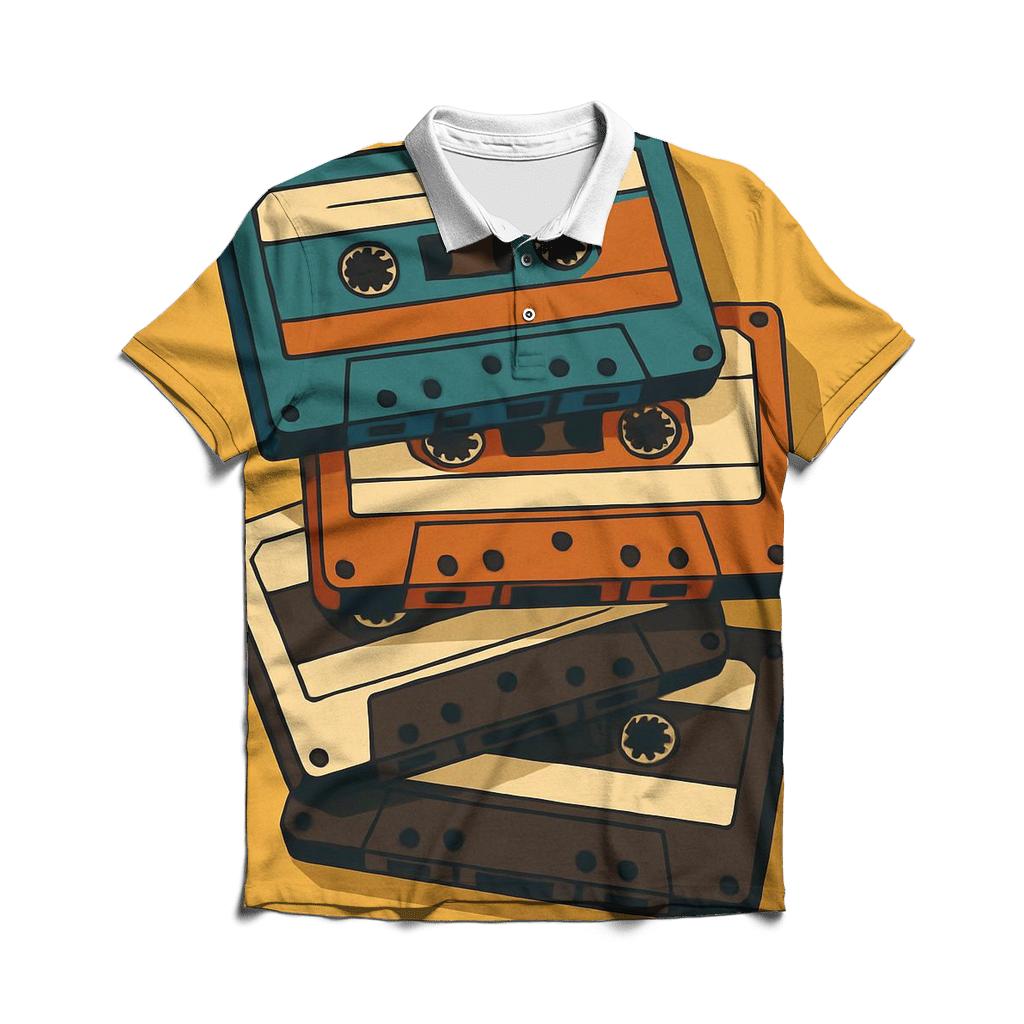 Cassette Mixtape Memories premium cotton polo shirts