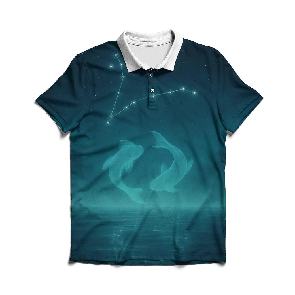 Pisces Dream Tides Star Lagoon casual sports polo shirts