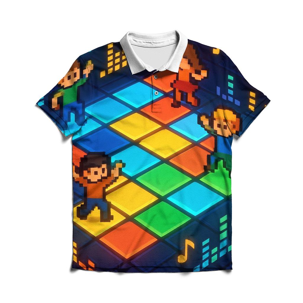 Pixel Dance Arcade Floor casual sports polo shirts
