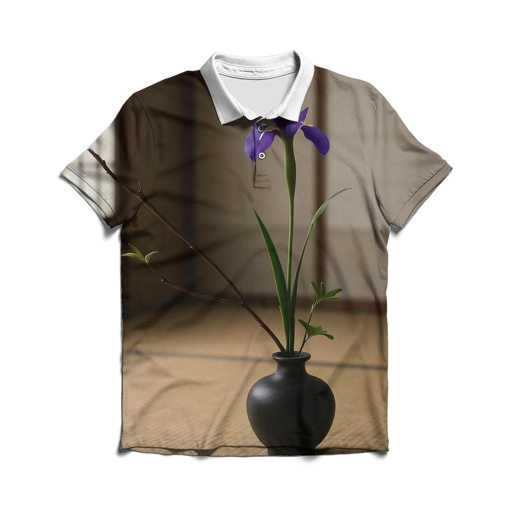 Ikebana Iris On Tatami Floor designer slim fit polos
