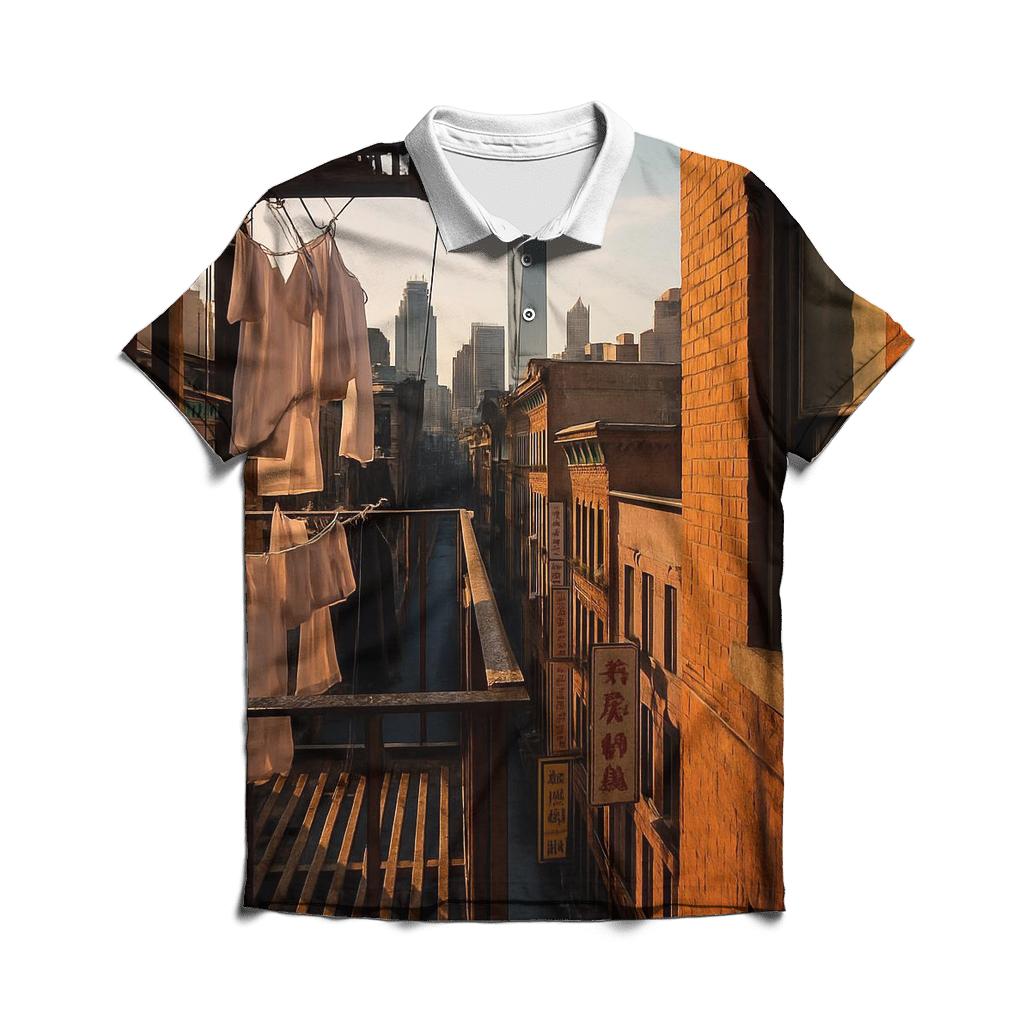 Chinatown Tenement View Toward Downtown casual sports polo shirts