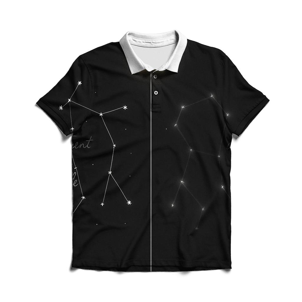 Gemini Dual Constellation Mirror custom polo shirts
