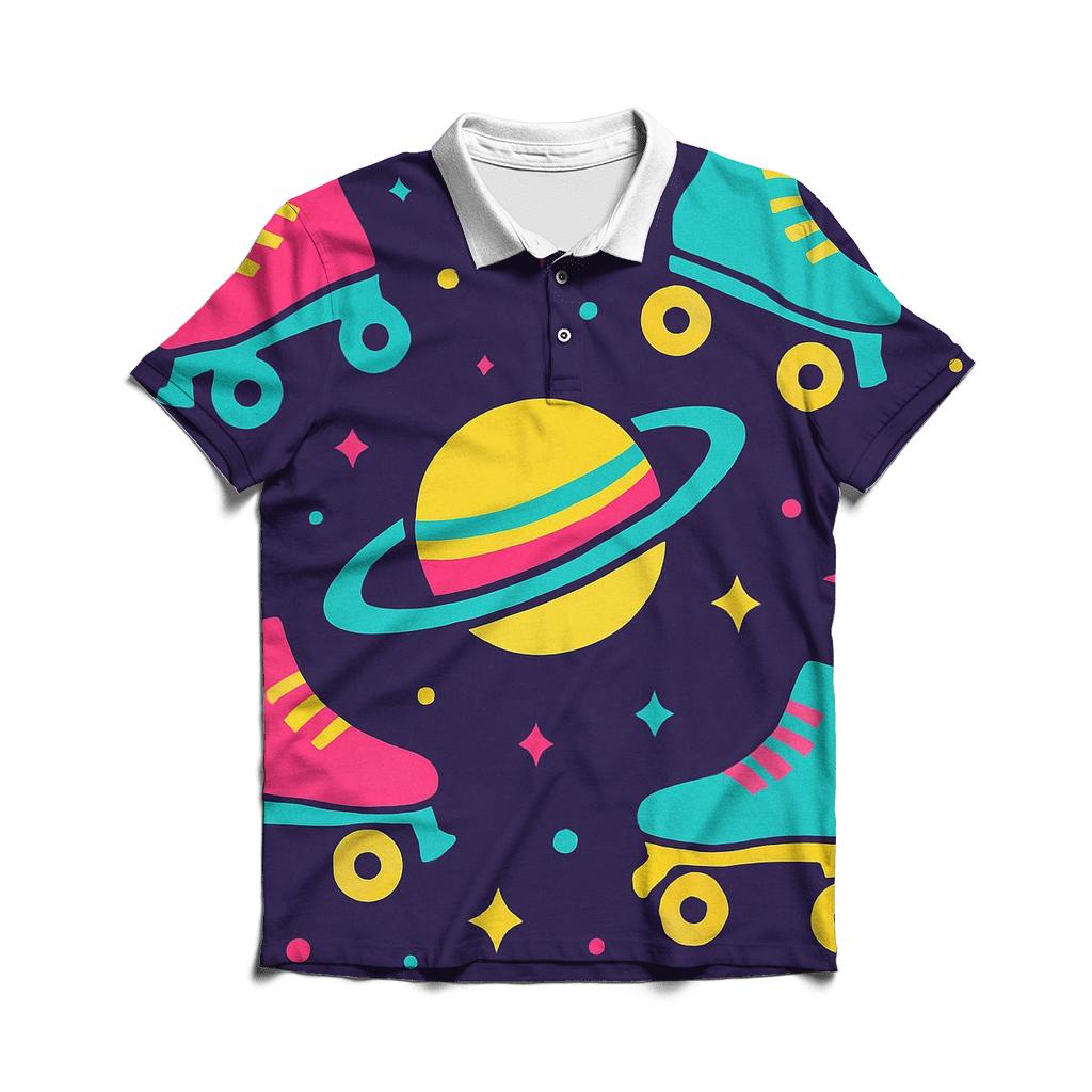 Galactic Roller Disco stylish collar polo tees