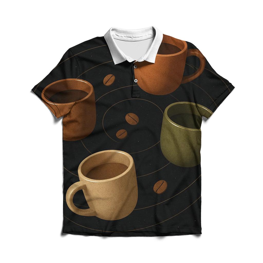 Orbiting Mugs Array classic pique polos