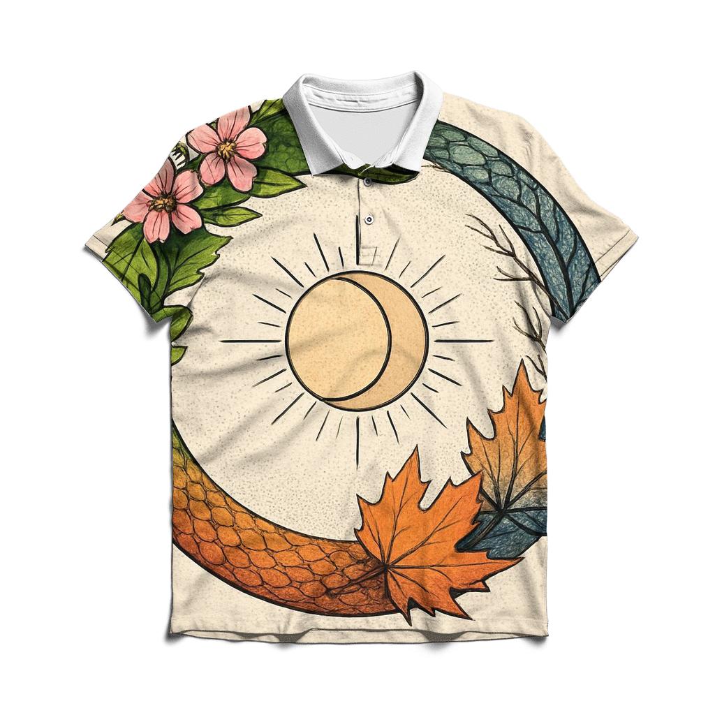 Forest Seasons Ouroboros Ring premium cotton polo shirts