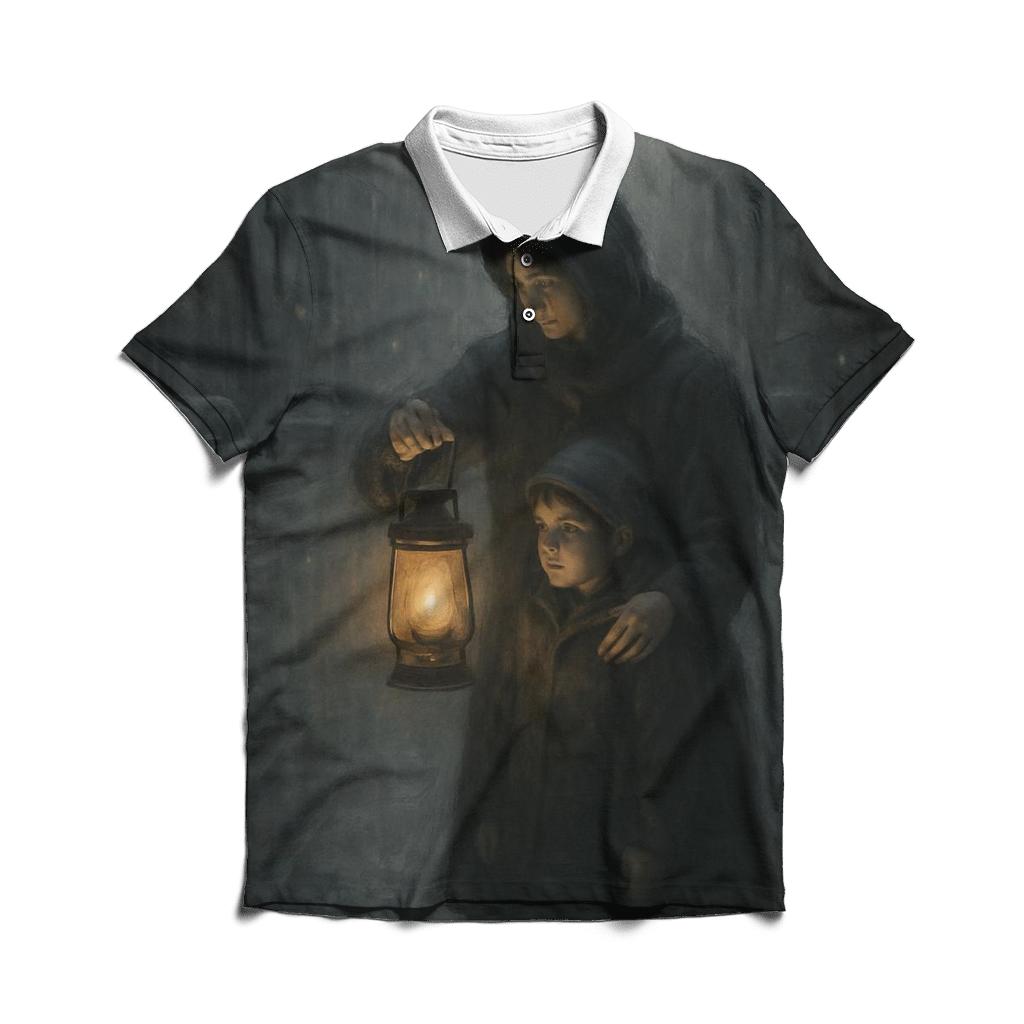 Lantern In The Rain Her Warmth In A Storm Filled Childhood custom polo shirts