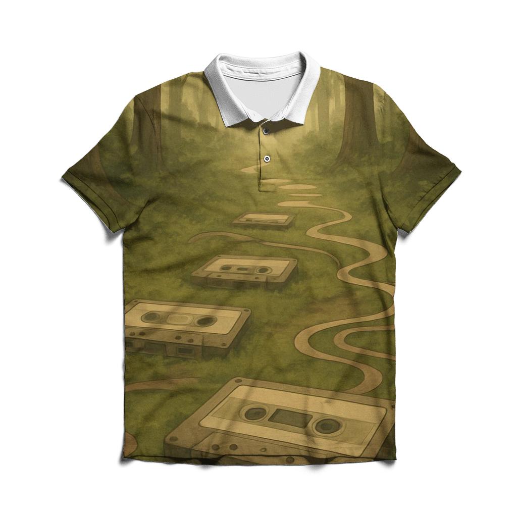 Cassette Forest Path branded logo polo shirts