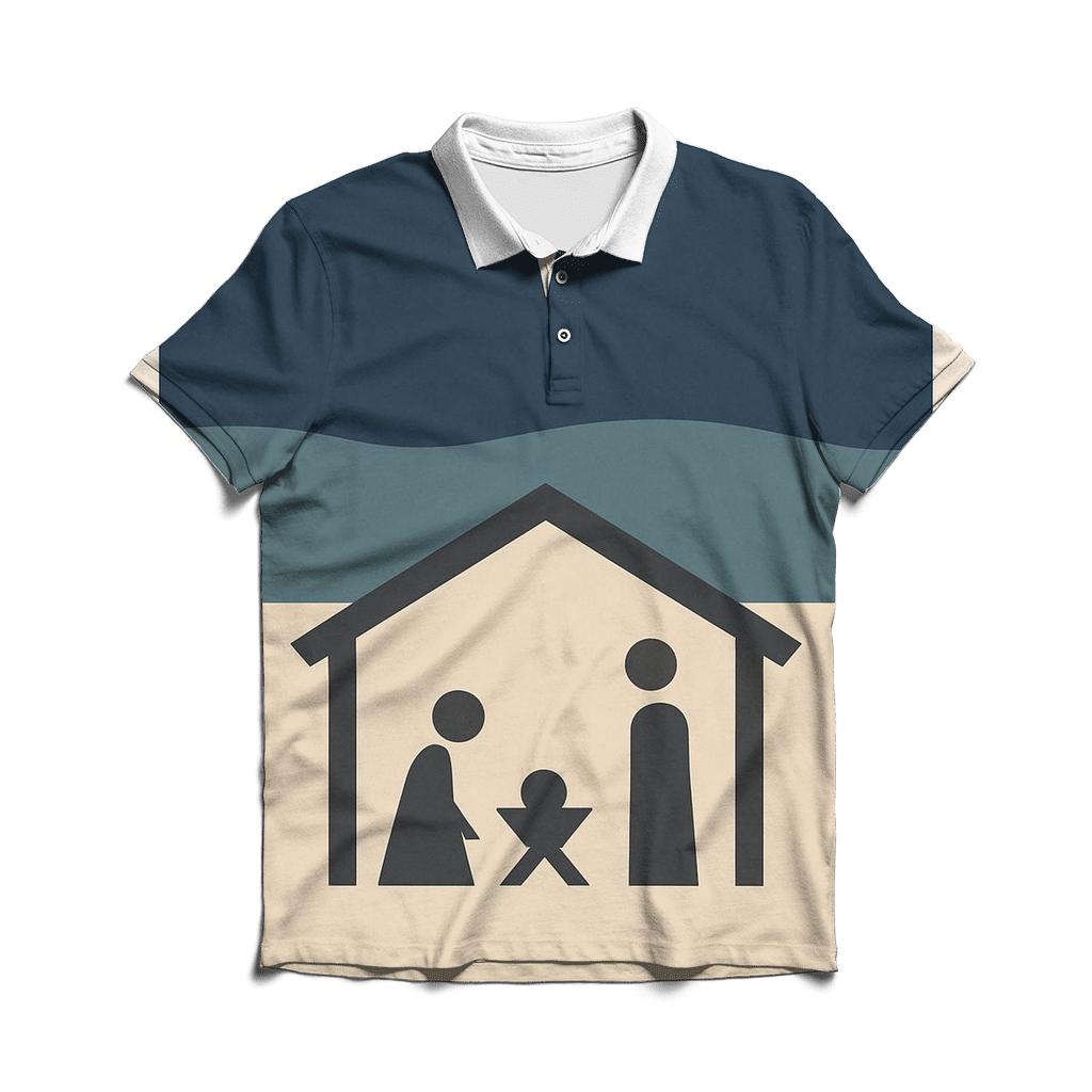 Nativity Silhouette Bands embroidered polo tops