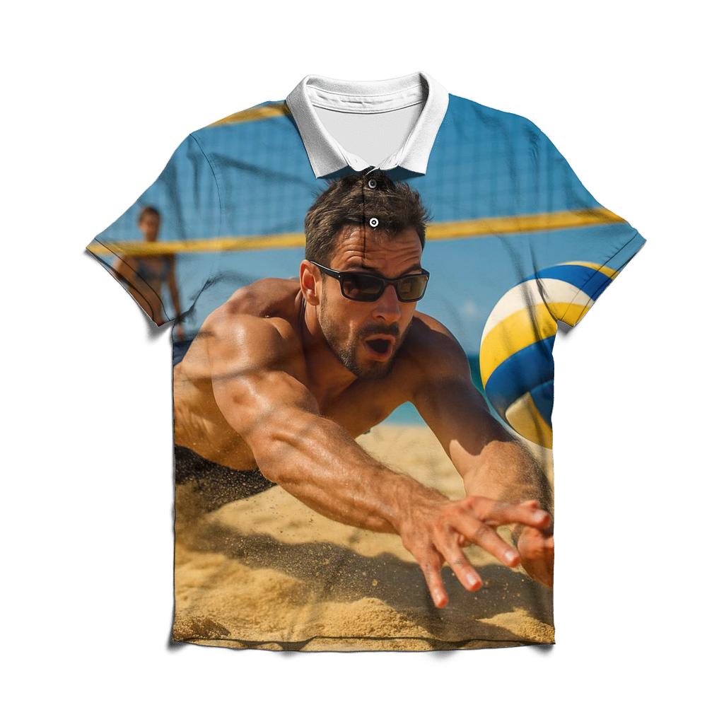 Beach Volleyball Sky Dive personalized polo shirts