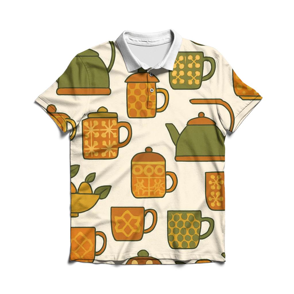 Retro Kitchen Pattern casual sports polo shirts