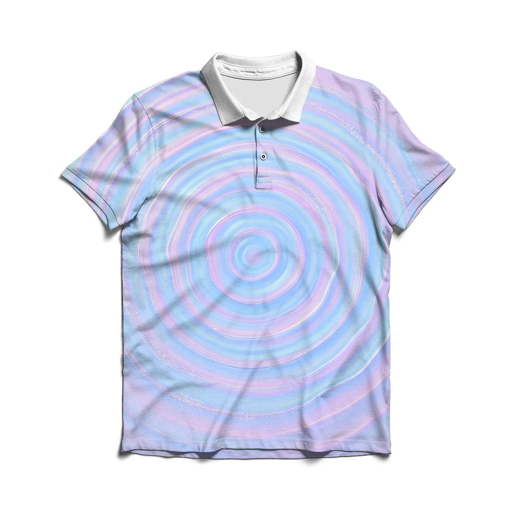 Pastel Hologram Ripple personalized polo shirts