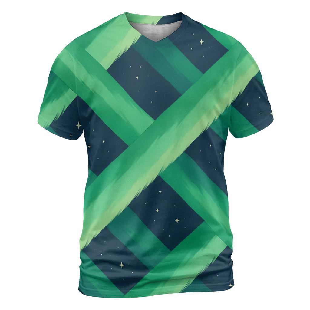 Aurora Ribbon Lattice artistic all-over print tops