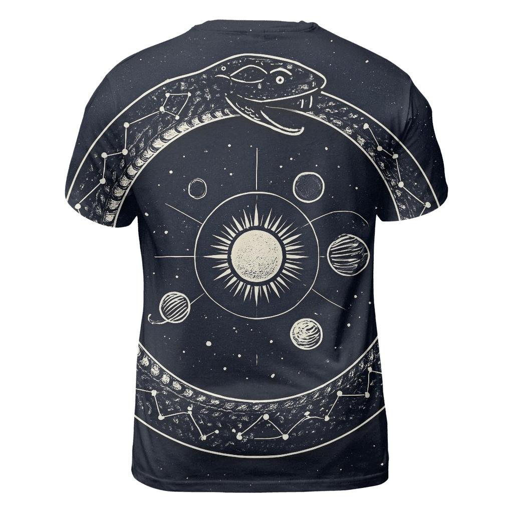 Celestial Circuit Ouroboros trendy printed shirt styles