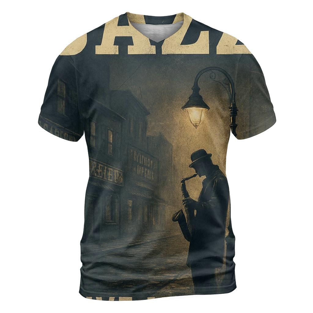 Old Harbor Night Jazz Poster creative print fashion shirts
