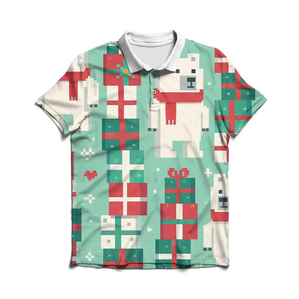 Polar Bear Present Stack Design designer slim fit polos
