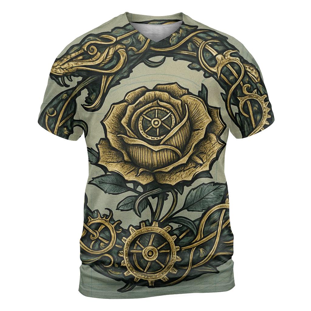 Mechanical Garden Ouroboros designer pattern shirts