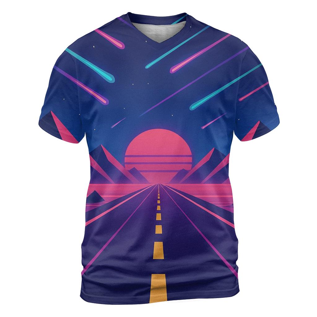 Retro Comet Highway designer pattern shirts
