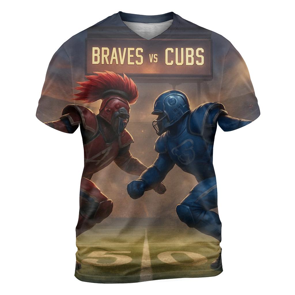 Gridiron Clash Under Tomahawk Sky statement graphic shirts