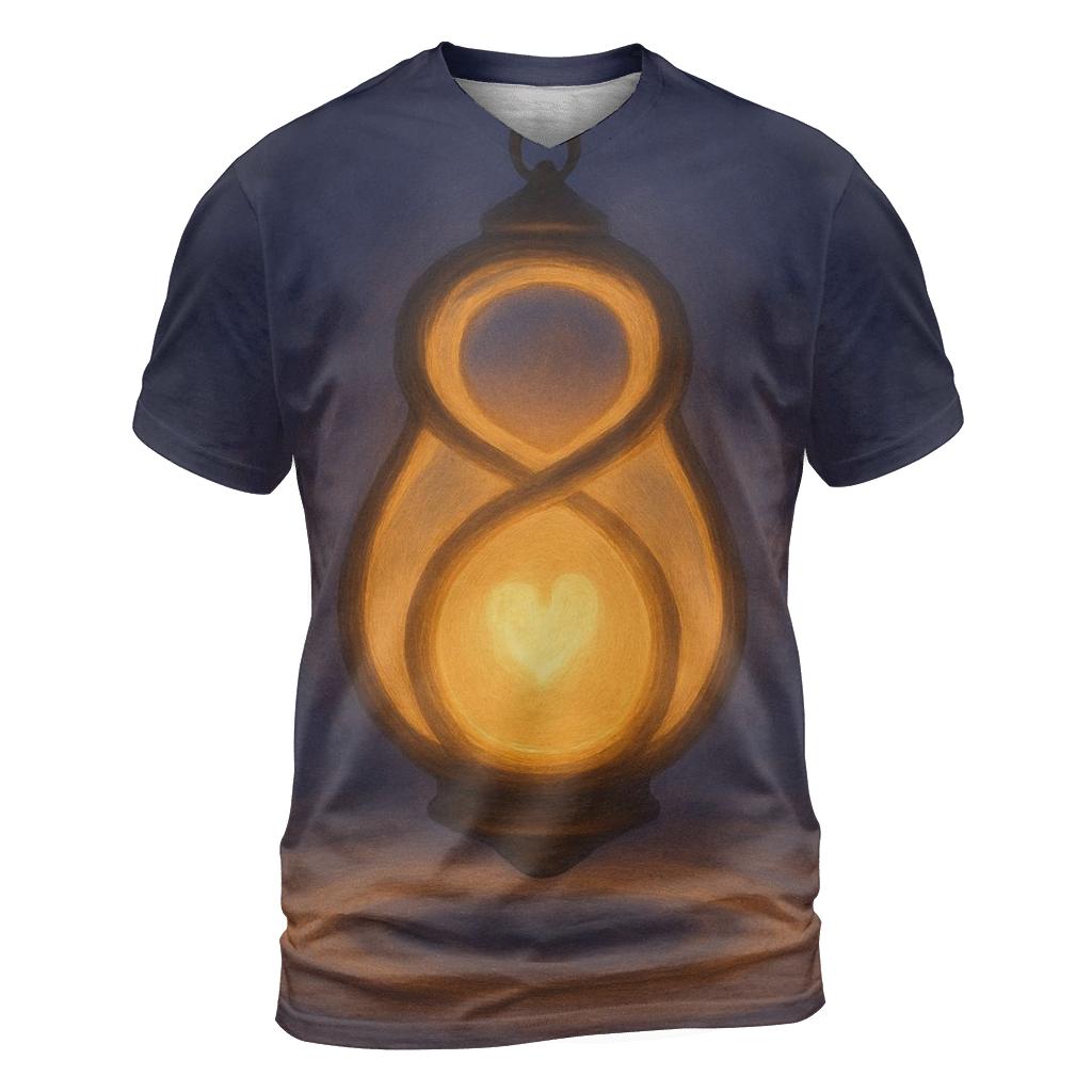 Infinite Heart Lantern vibrant all-over design tees