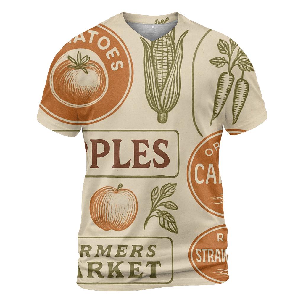 Rustic Farmers Market Label Set designer pattern shirts