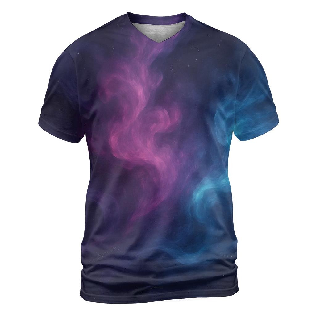 Nebula Silk Gradient artistic all-over print tops