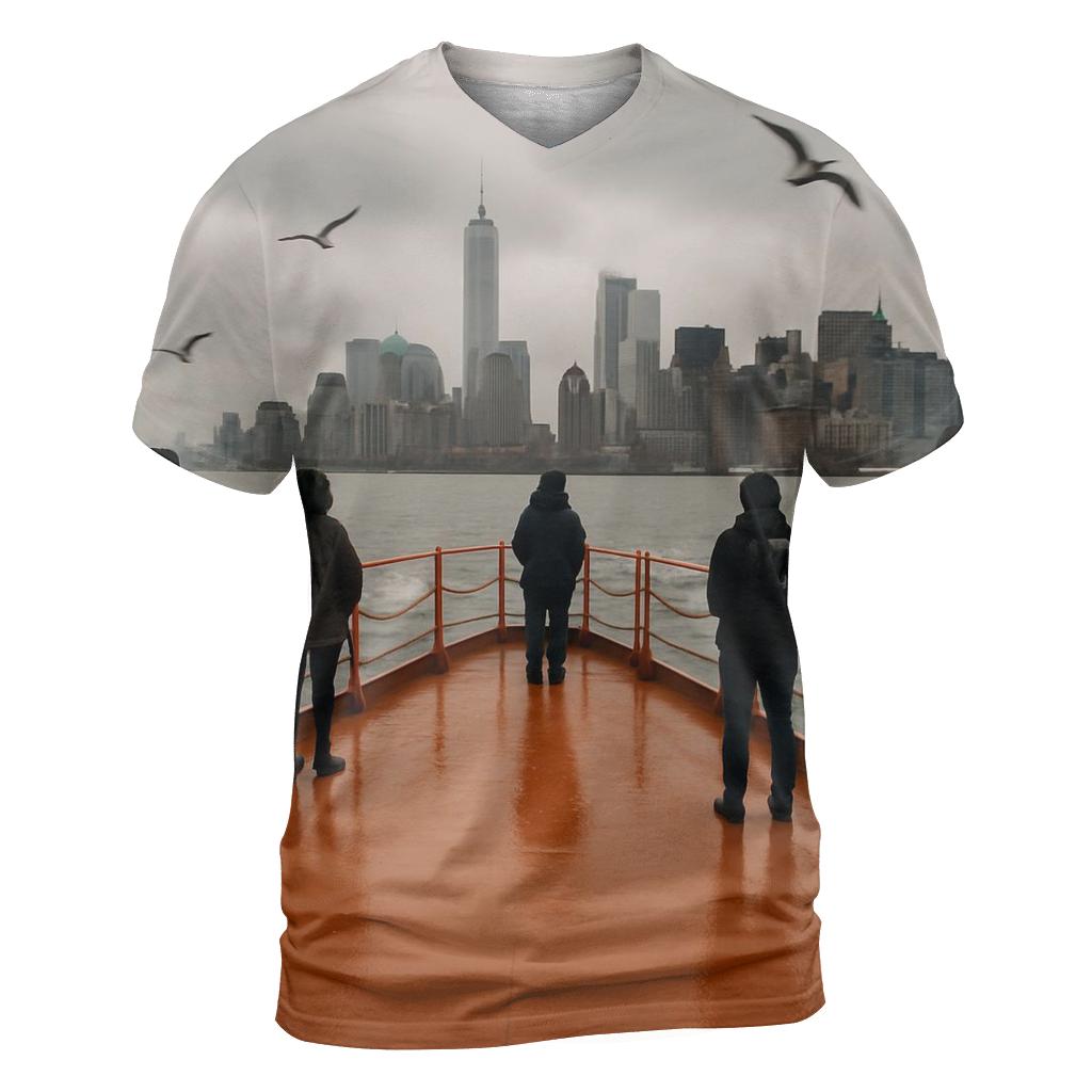 Harbor Ferry Approach To Lower Manhattan unique graphic print tees
