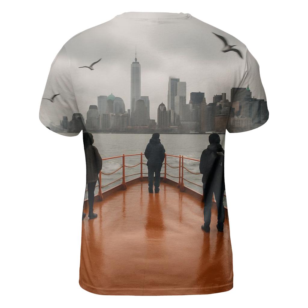 Harbor Ferry Approach To Lower Manhattan unique graphic print tees