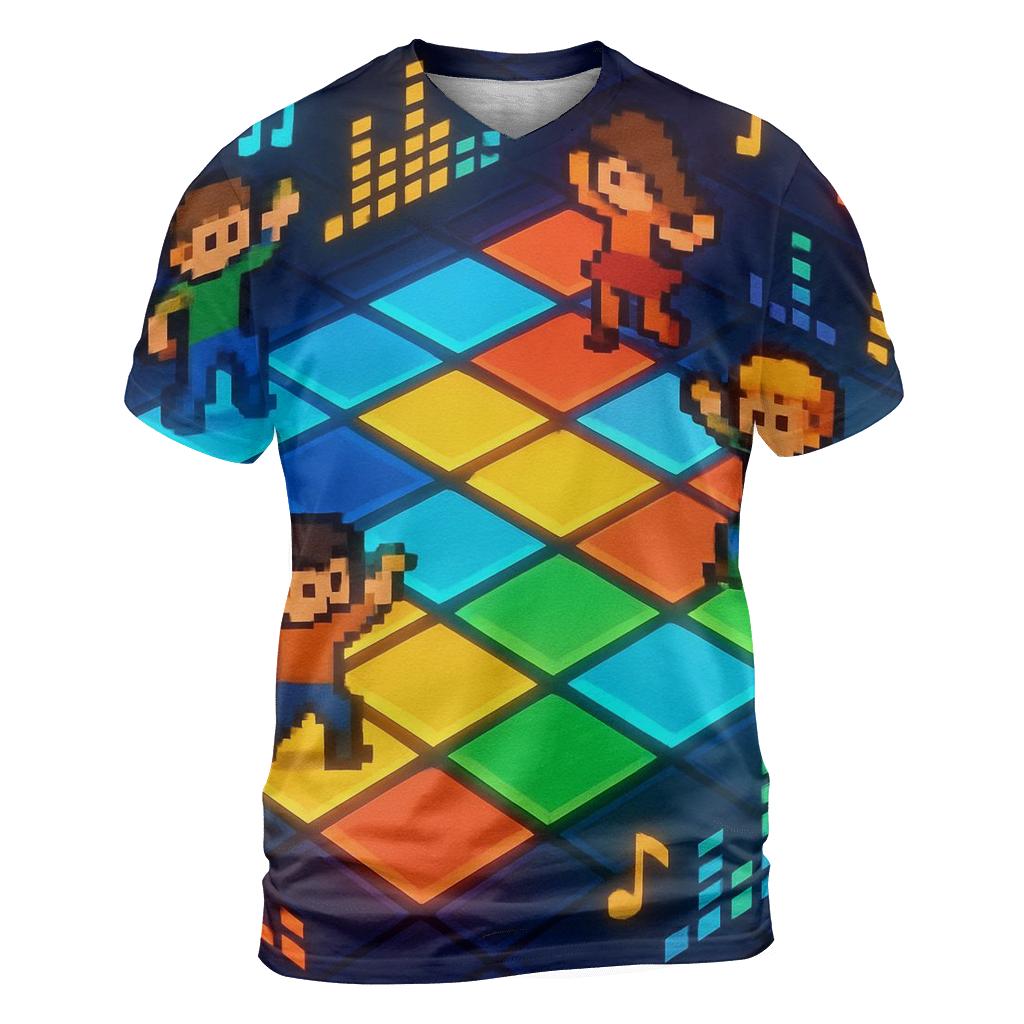 Pixel Dance Arcade Floor creative print fashion shirts