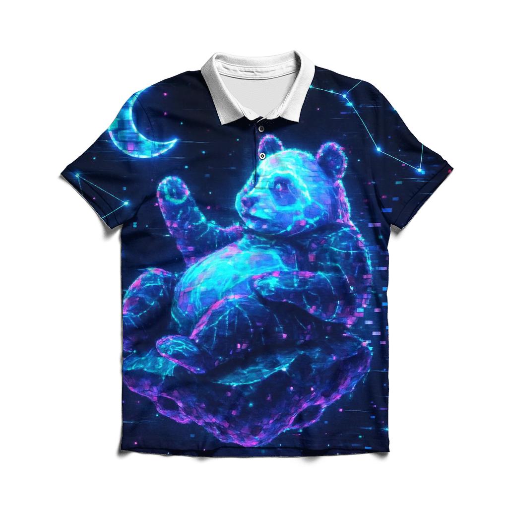 Glitch Panda Constellation branded logo polo shirts
