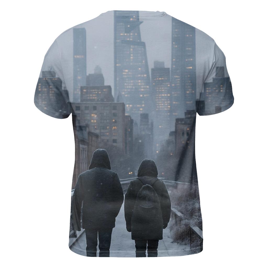 Snow Flurries Over Midtown From The High Line unique graphic print tees